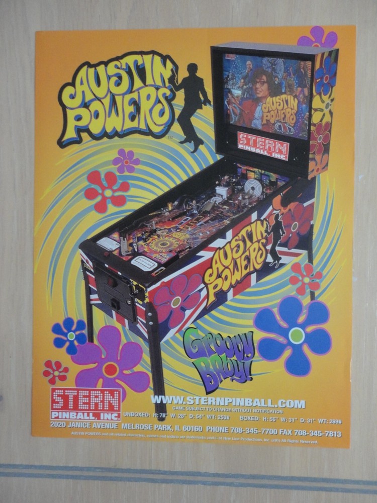 Austin Powers Pinball Machine Flyer D