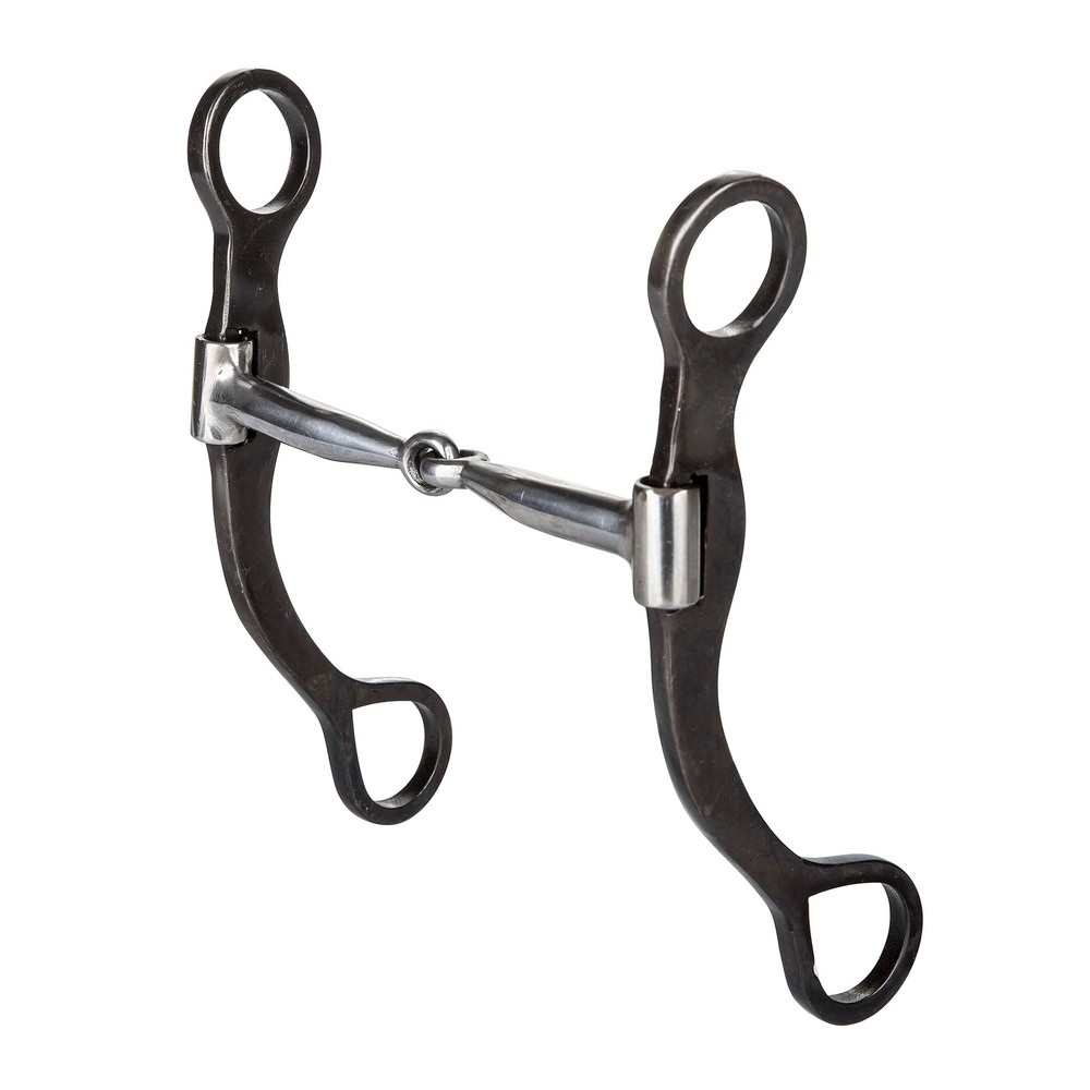 Tabelo Plain Cheek Snaffle Bit 5'' Light Black