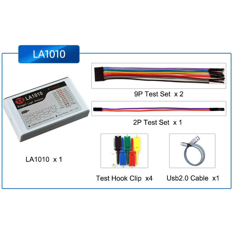 USB Logic Analyzer 100M Max Sample Rate,16Channels,10B Samples,FPGA Debug Tool