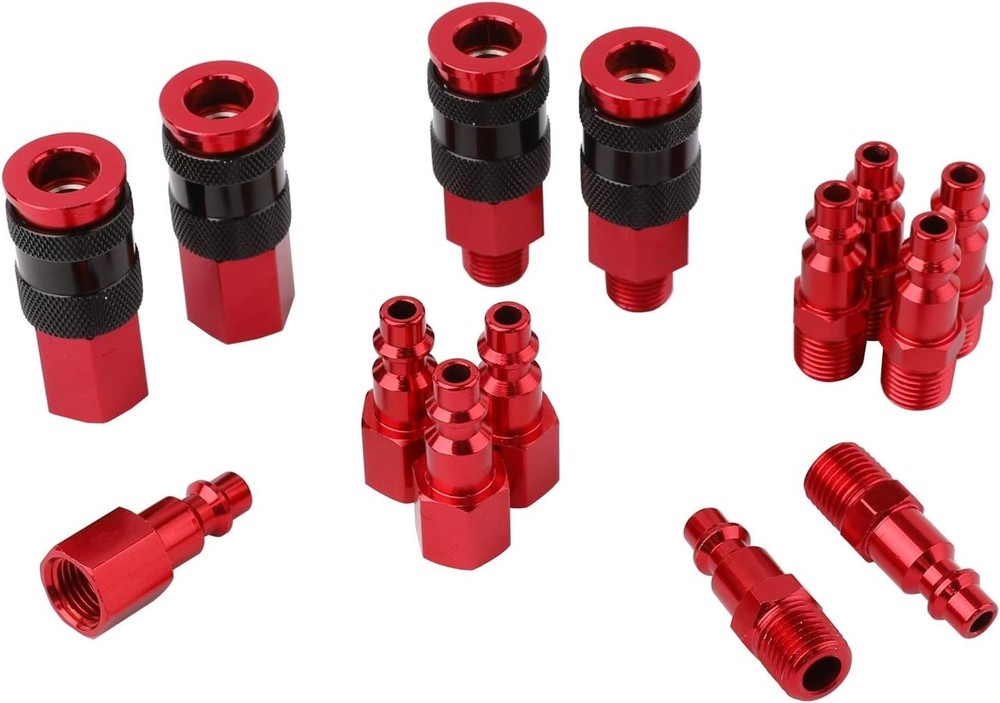 Versatile 1/4'' Air Compressor 14-Piece Accessories Kit - Quick Coupling System