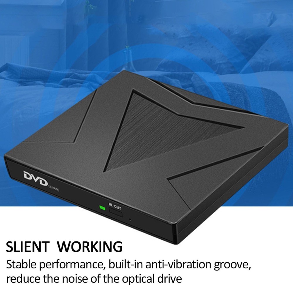 Durable 5Gbps External DVD Drive USB-C&USB-A Interface For CD/DVD/VCD Formats