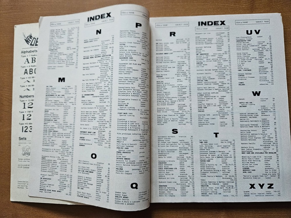 Walthers 50th Anniversary Decal Catalog & Reference Manual (1981 )