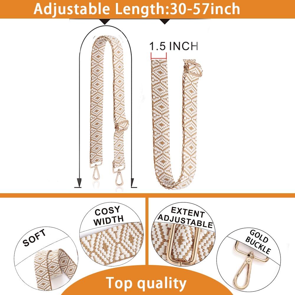 Purse Strap Replacement Crossbody Wide Shoulder Strap Adjustable Canvas Straps