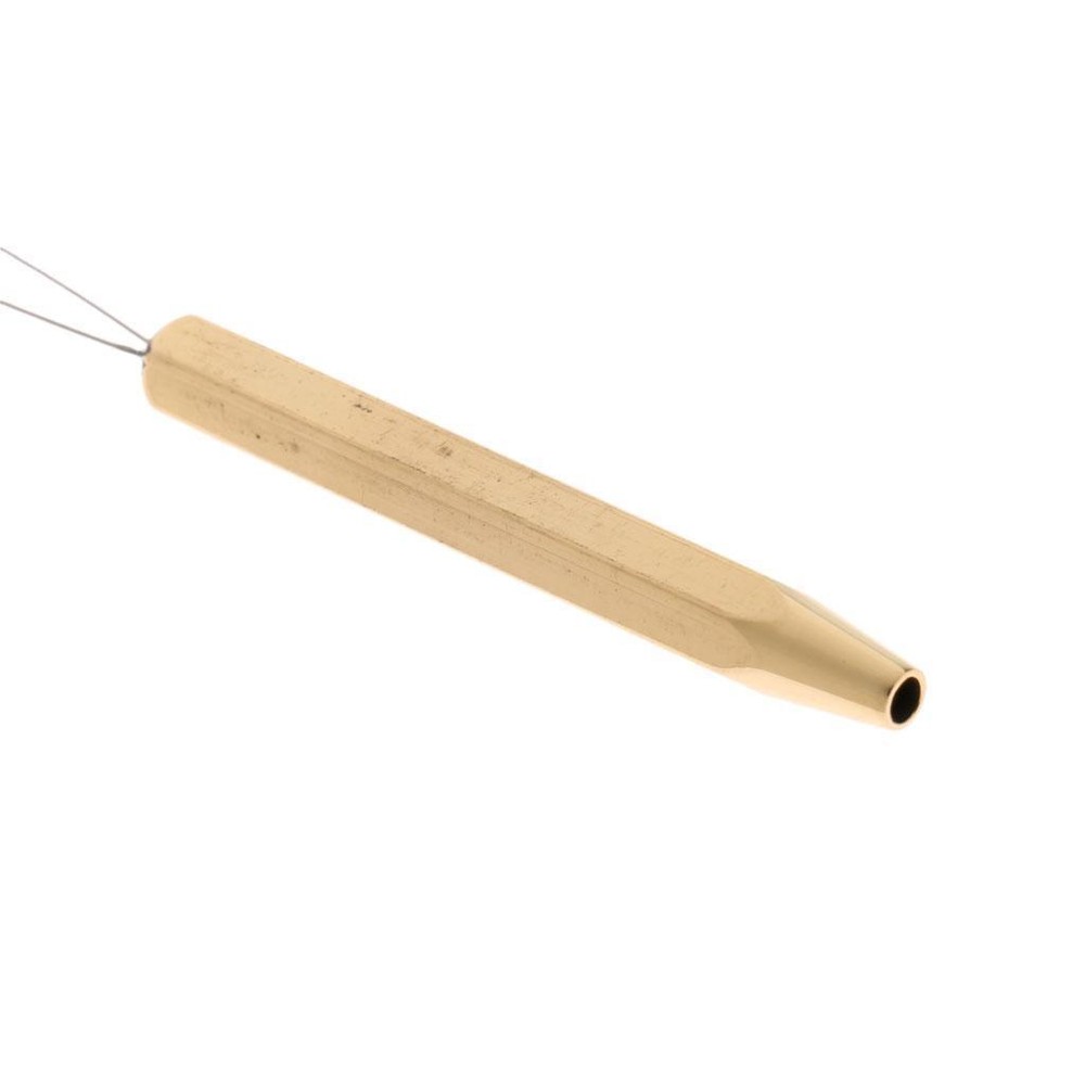 BOBBIN THREADER ( BRASS HANDLE - FLY TYING TOOL )