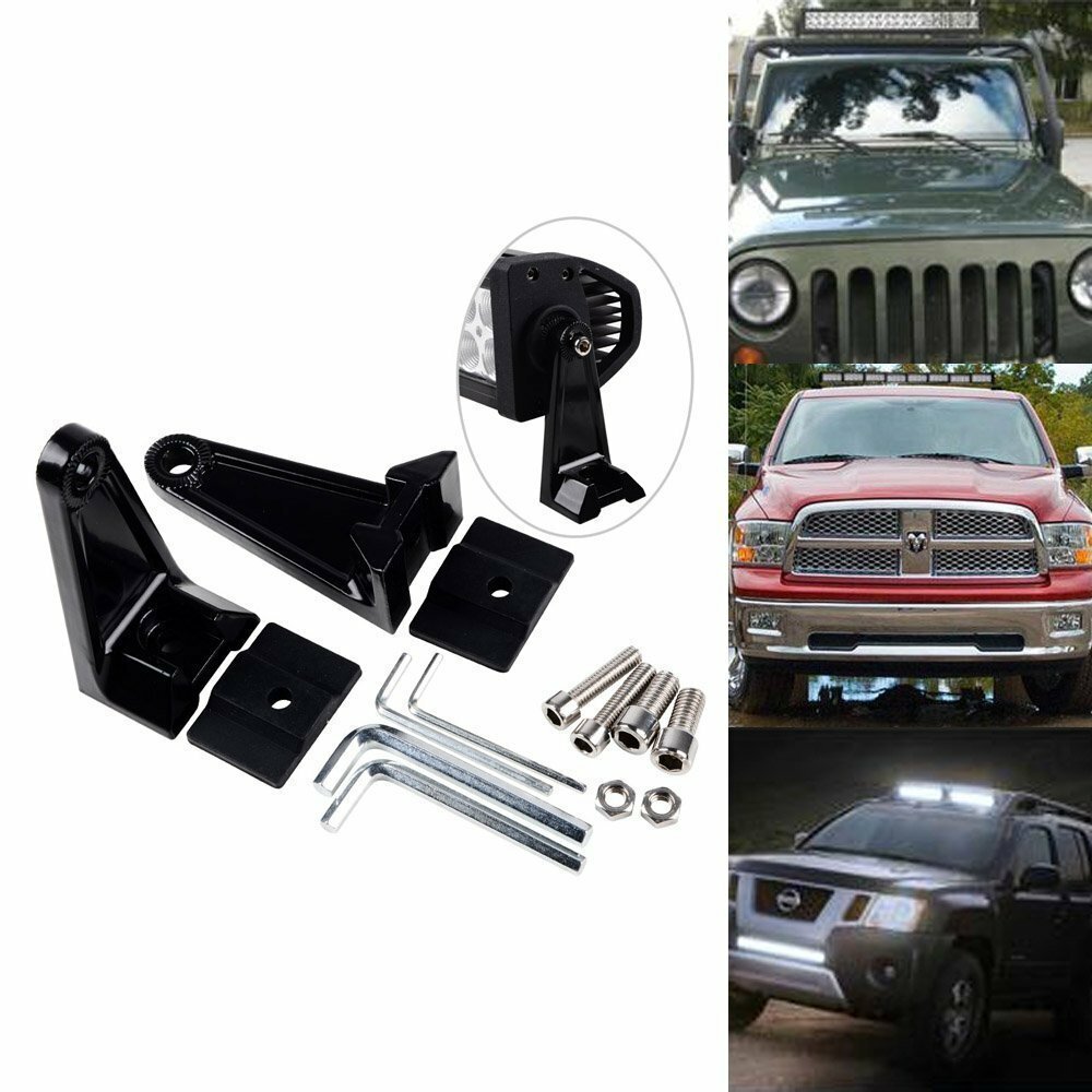 Mounts Side Brackets Mounting Rotating Universal LED Work Light Bar Right Left