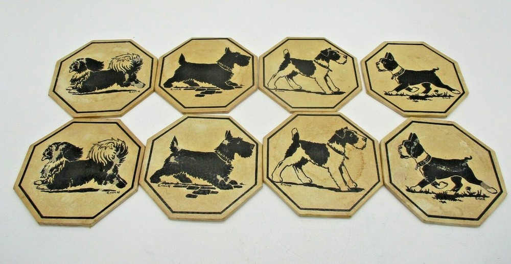 8 Evon H Octagon Cardboard Dog Coasters