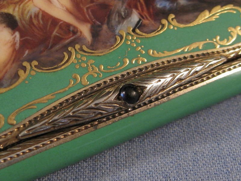 Art Deco Silver Guilloche Enamel Cigarette Case Erotic