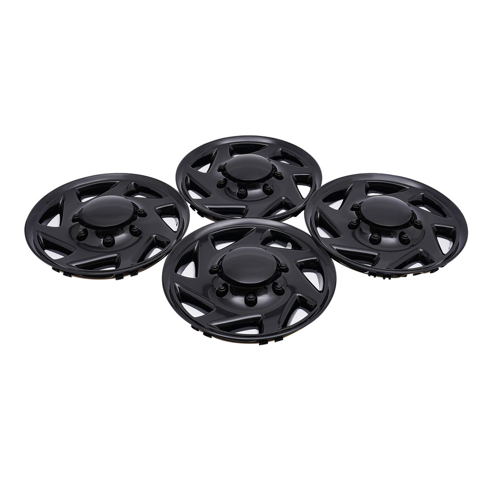 For Ford E250 E350 E450 Econoline 1999-2018 Black Hub Caps Rim Simulators 4pcs