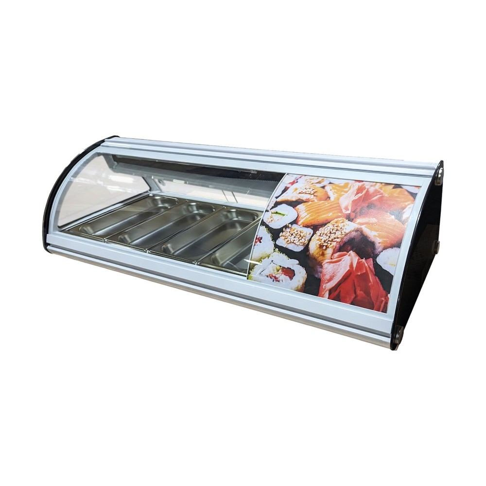44" Countertop Refrigerated Sushi Display Case 4 Pan With LED