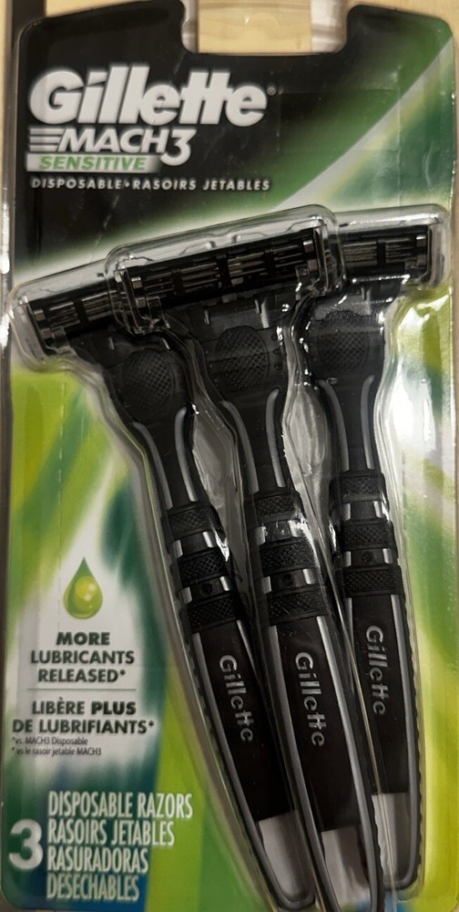 5 Pack: Gillette Mach3 Men's Disposable Razor Sensitive Comfortable Smooth Shave