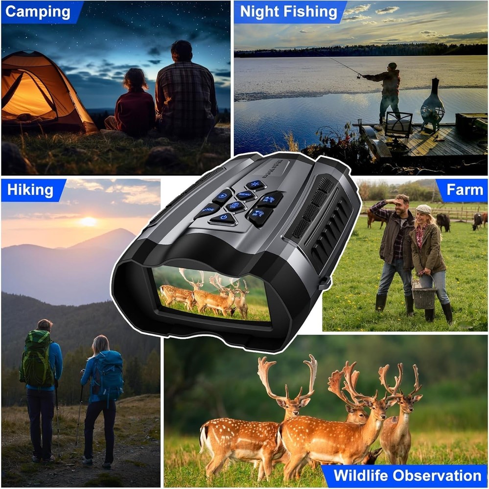 Advanced Night Vision Binoculars - 5000mAh Rechargeable & 3.5" HD Screen