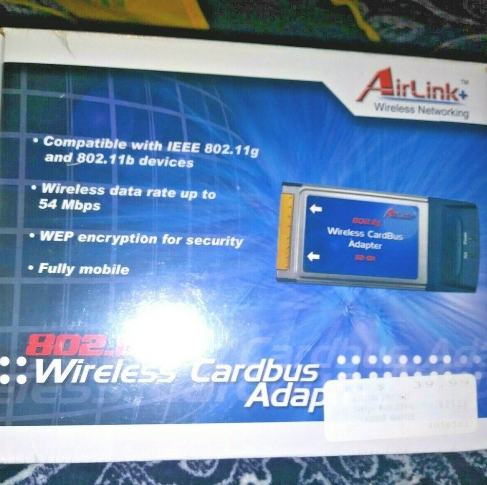 AIRLINK+WIRELESS NETWORKING WIRELESS CARDBUS ADAPTER SEALED