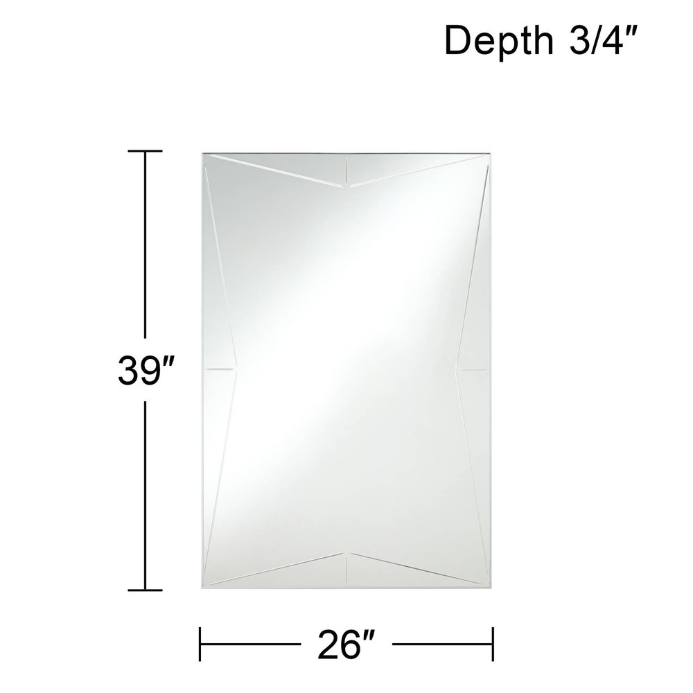 Relevei Silver 26" x 39" Rectangular Wall Mirrors Set of 2