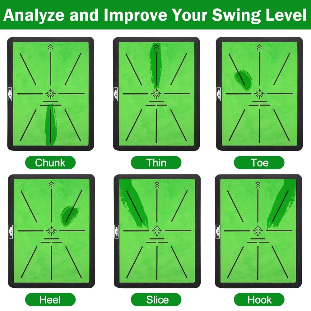 MONOJOY Golf Hitting Mat with Golf Tees - Golf Practice Mat for Swing Path Fe...