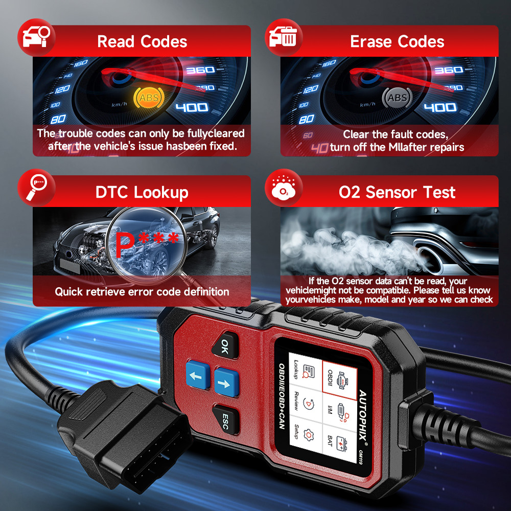 AUTOPHIX OM119 Check Engine Light OBD2 Scanner Diagnostic Tool Code Reader Car