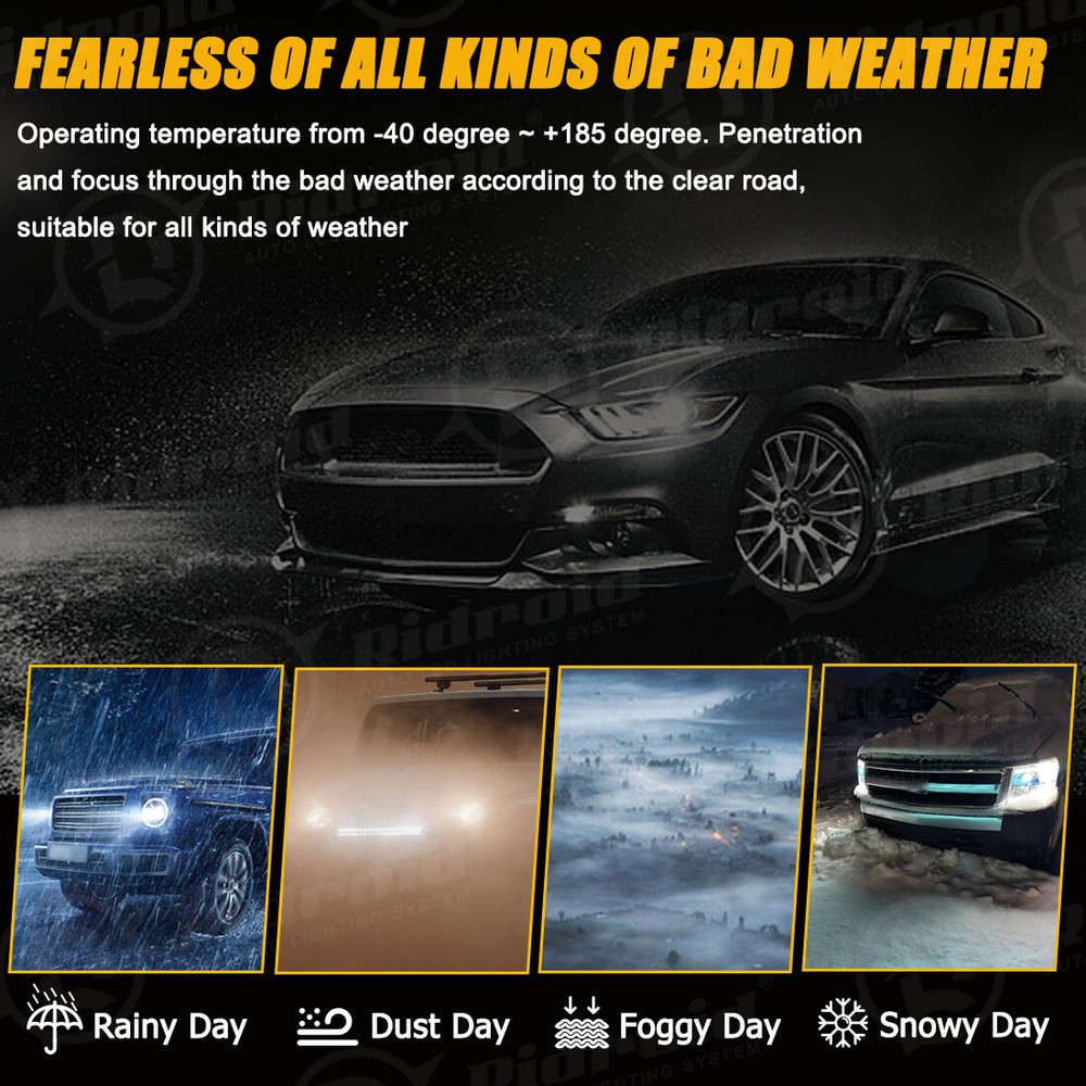 RIDROID LED Headlight Bulbs Conversion Kit 9005 H11 High Low Beam with canbus