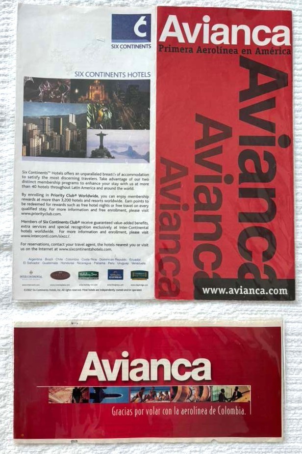 2000s Avianca Airlines  Ticket and Ticket Jacket