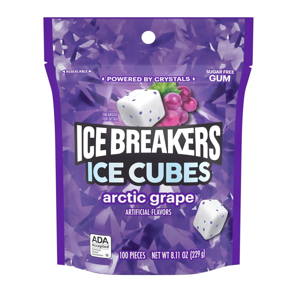 ICE BREAKERS Ice Cubes Arctic Grape Flavored 100 Count (Pack of 1), white