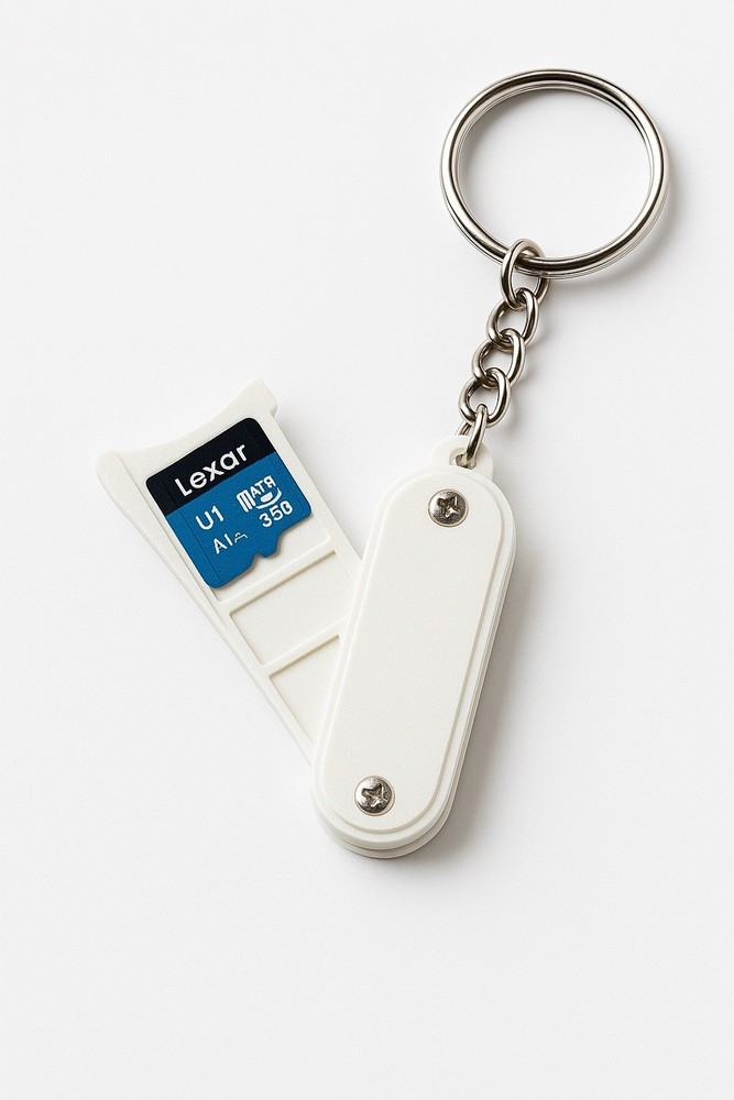 MicroSD Card Holder Keychain - Compact & Portable