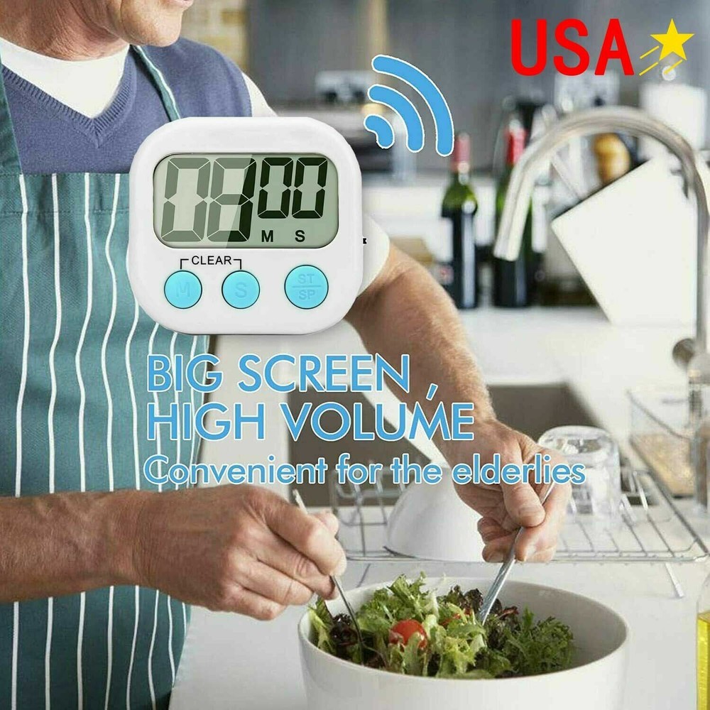 Extra large display kitchen timer magnetic electronic cooking baking timer