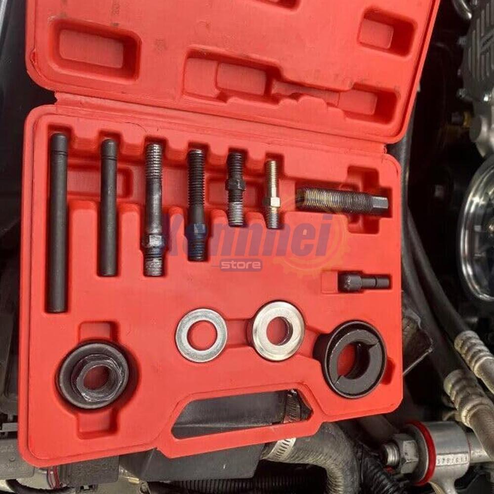 13Pcs Power Steering Pump Pulley Puller Remover & Alternator Installer Tool Kit