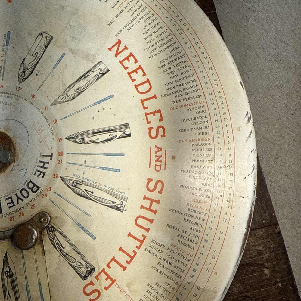 Boye Needle Display Cabinet with Wood Case