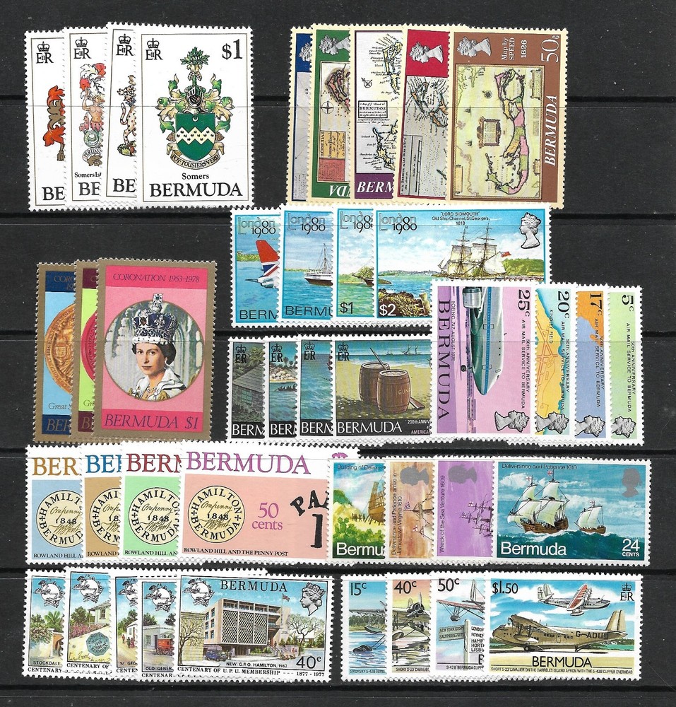 BERMUDA QEII 32 SETS VF MNH MINT NEVER HINGED - 3 SCANS.