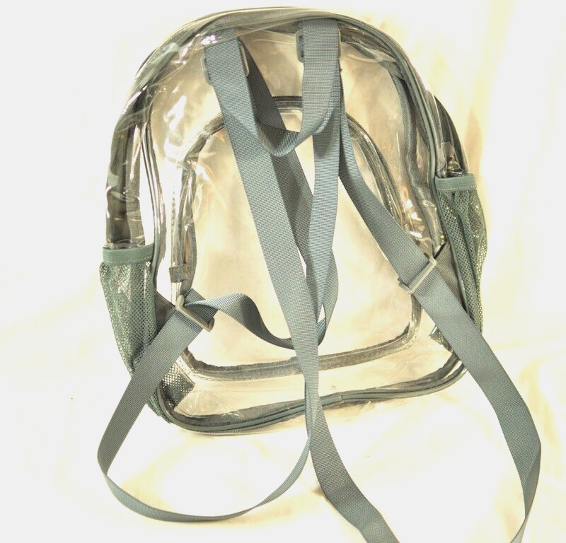 clear mini backpack strap two zippered pockets great for stadium game day