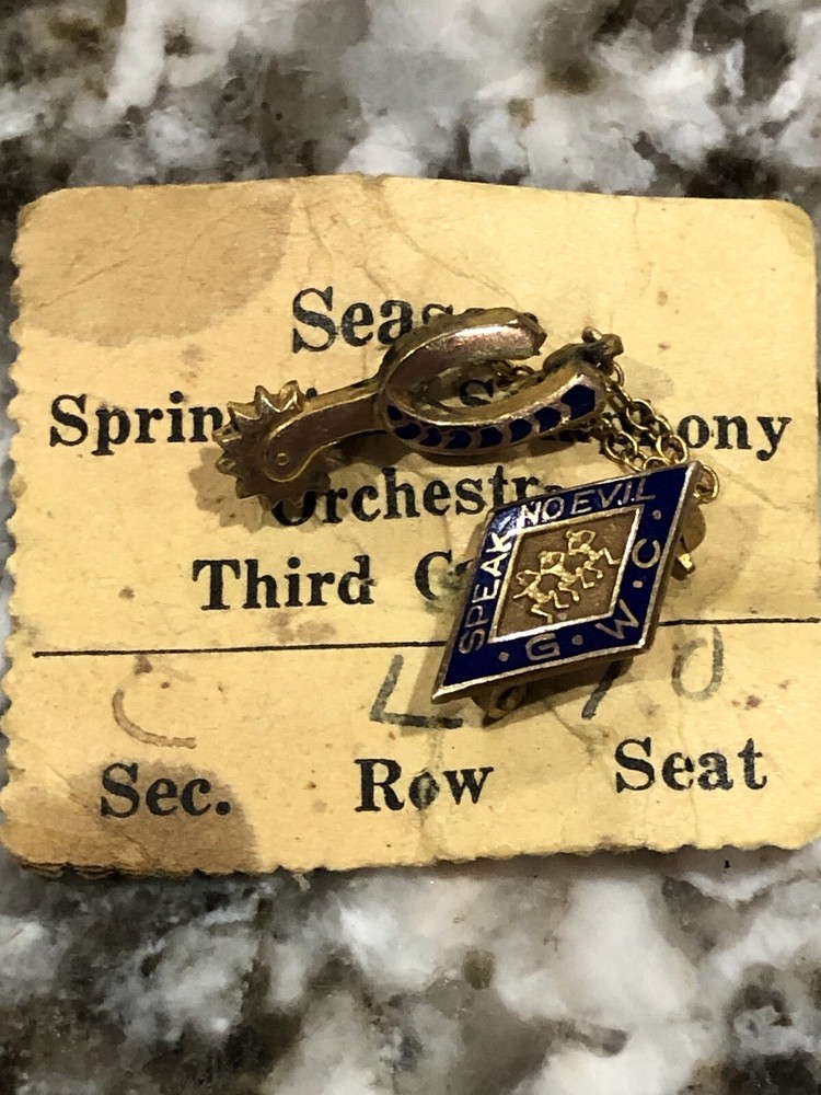 Vintage Springfield Symphony Orchestra pins. Speak No Evil
