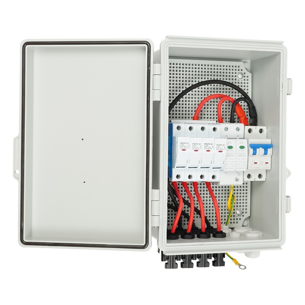 4String Solar PV Combiner Box 63A Circuit Breaker Solar Panel System Waterproof