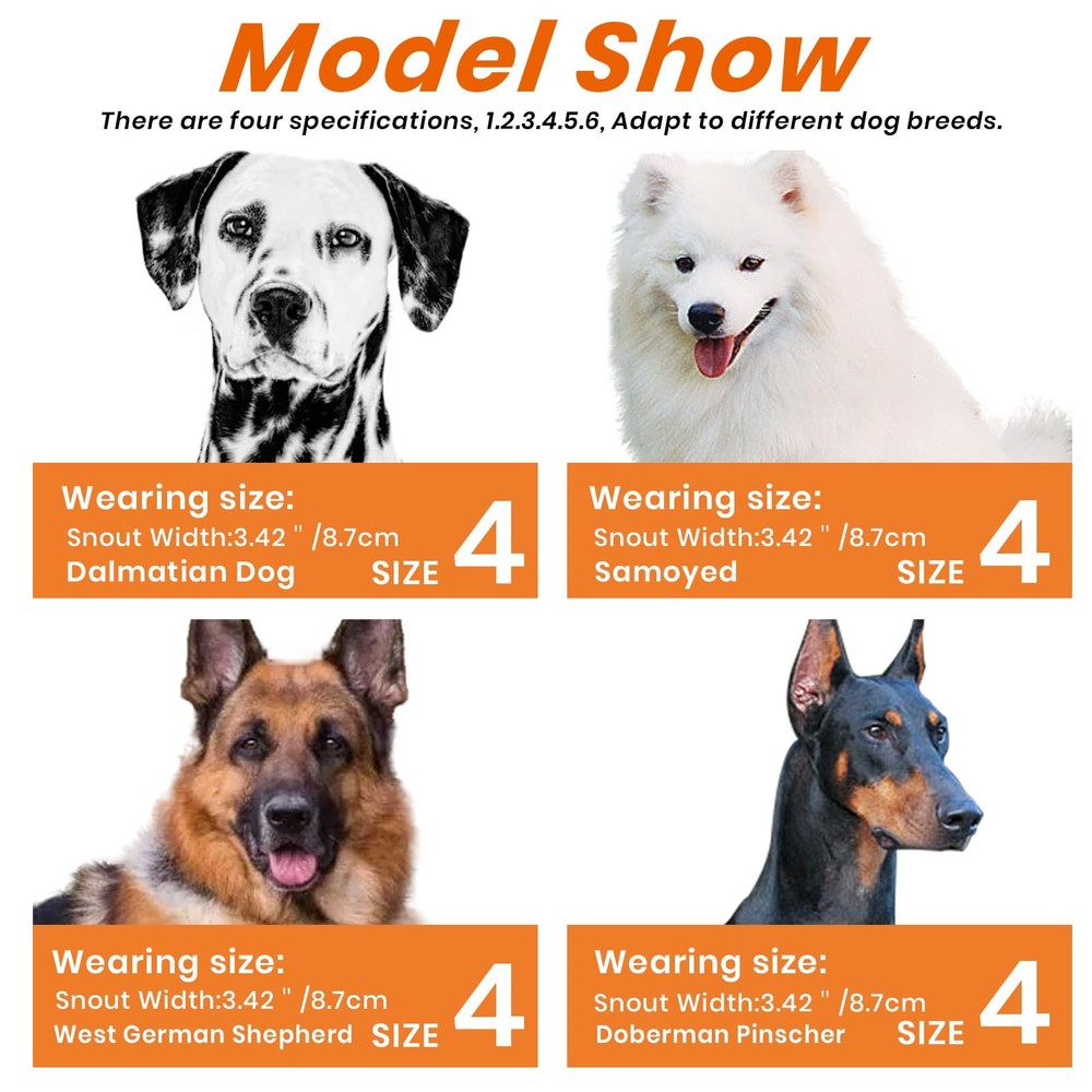 Dog Muzzle – Lightweight Breathable Basket Muzzle, Anti-Biting & Chewing, Adj...