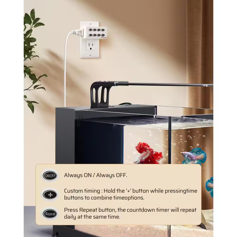 Indoor Countdown Timer with Repeat Function and Lit up Buttons, Auto Shut off Ti