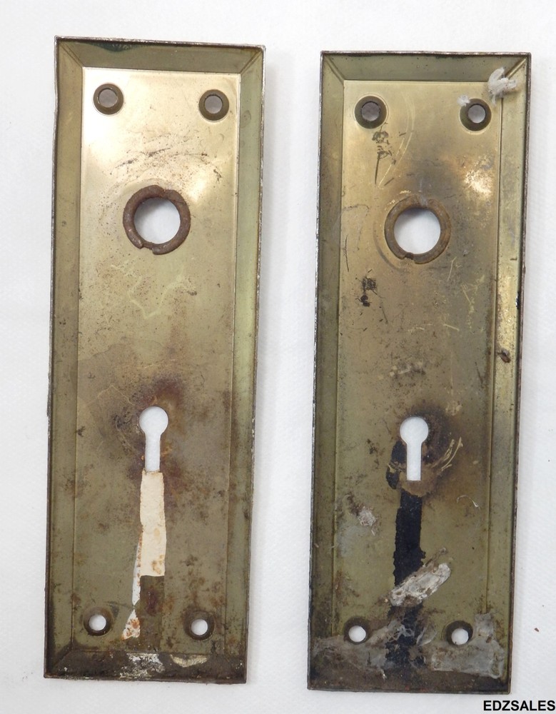 Vintage Round Door Knobs w/ Mortise Lockset Skeleton Key