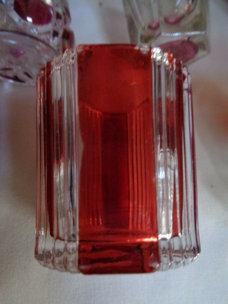 EAPG RUBY STAINED TOOTHPICK VICTORIAN VGC