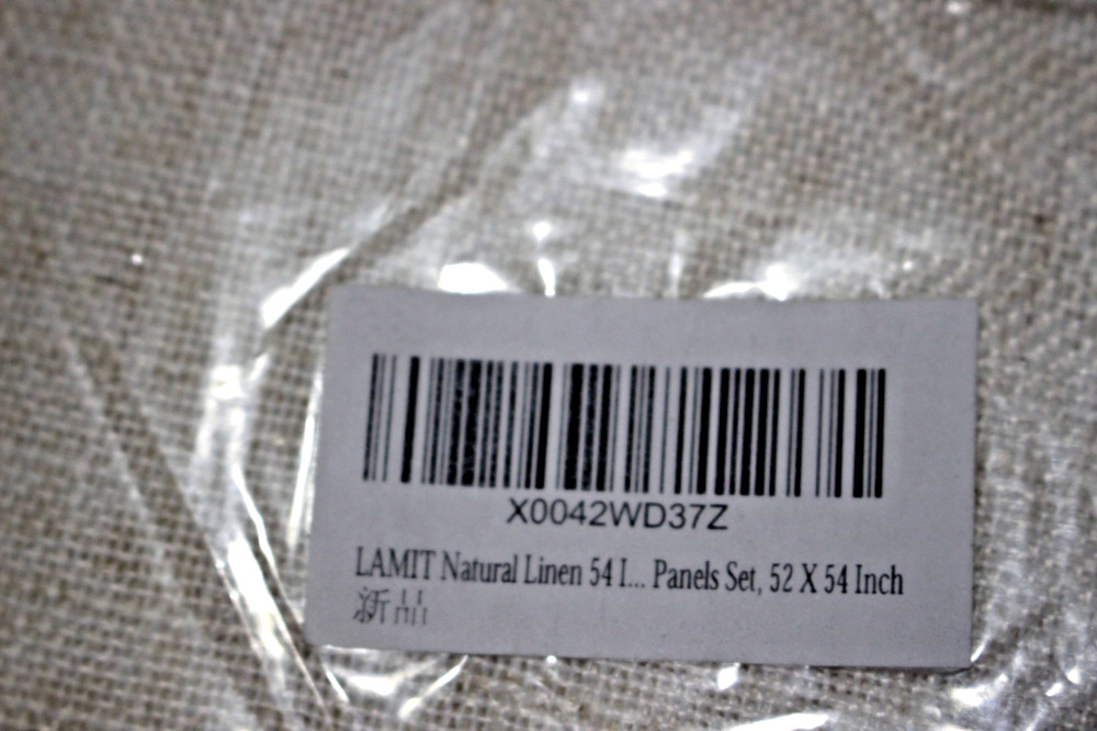 LAMIT NATURAL LINEN SHEER PANEL SET 52" X 54"