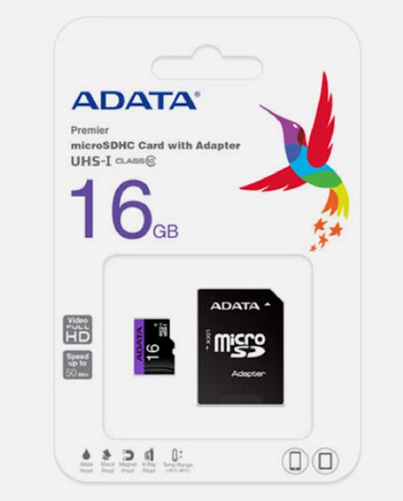 ADATA 16GB MicroSDHC UHS-I Class 4 Memory Card with Adapter for Tablets, Cameras