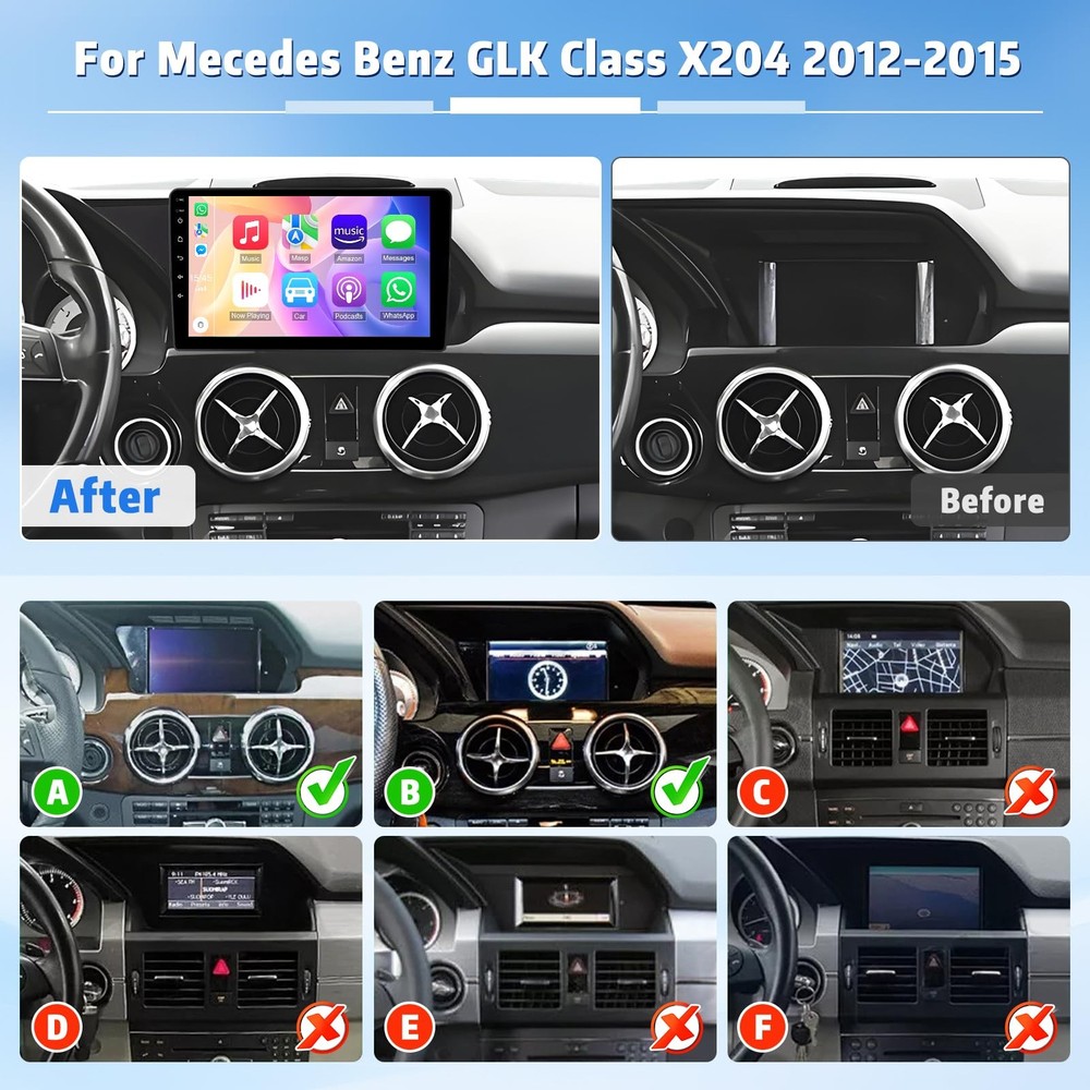 9inch Touchscreen for GLK Class X204 2012-2015 Carplay Android Auto Bluetooth