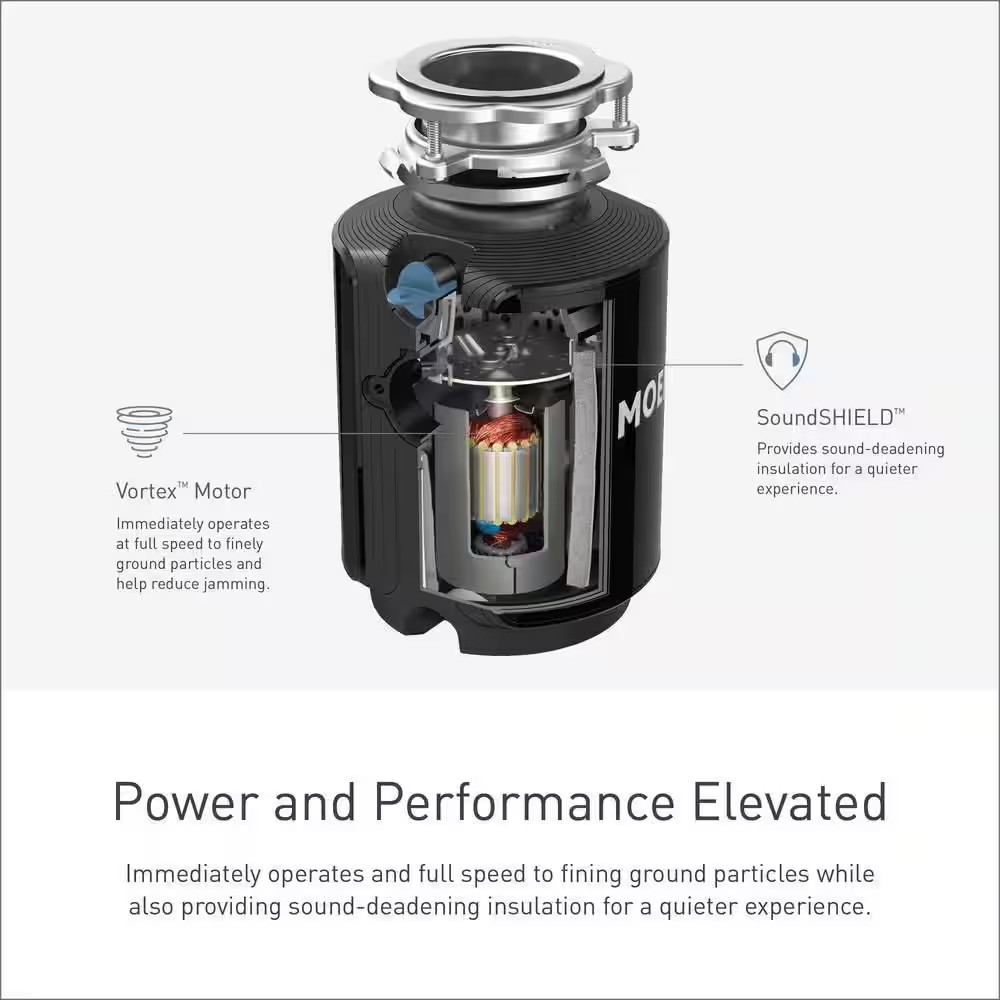 Prep Series 1/2 HP Continuous Feed Garbage Disposal with Power Cord and Universa