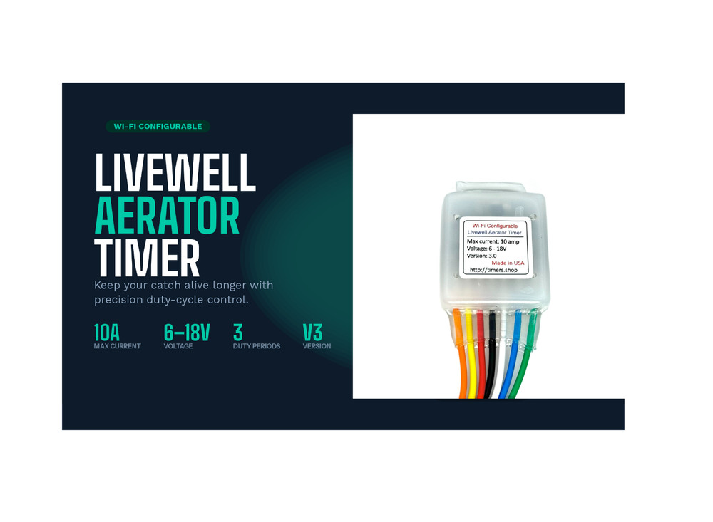 AUTOMATIC Cycling 12V Livewell Aerator Timer Switch Fish Boat Controller 10 amp