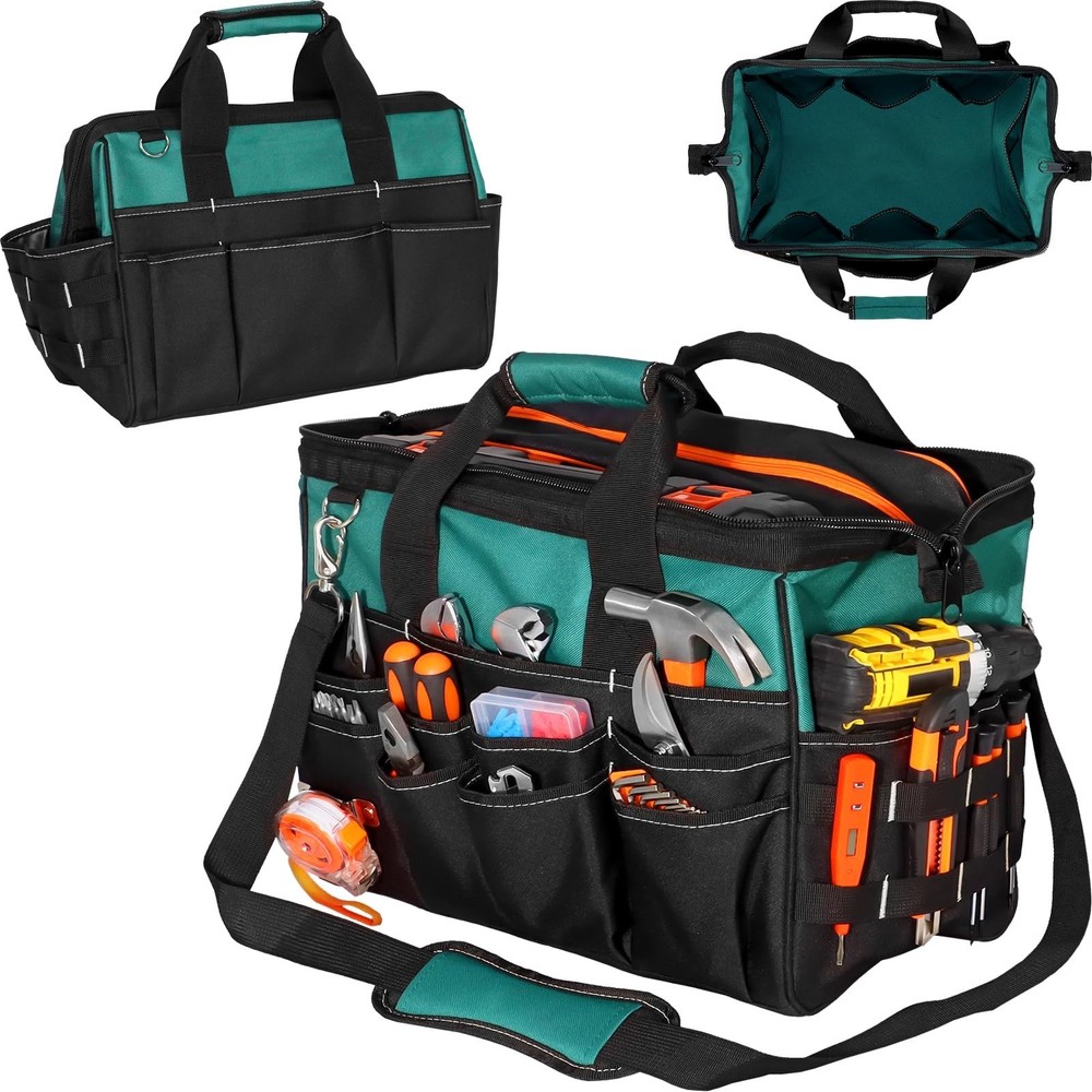 Heavy Duty Tool Bag 17-Inch, 1680D Polyester Tool Box Organizer Storage Bag, ...