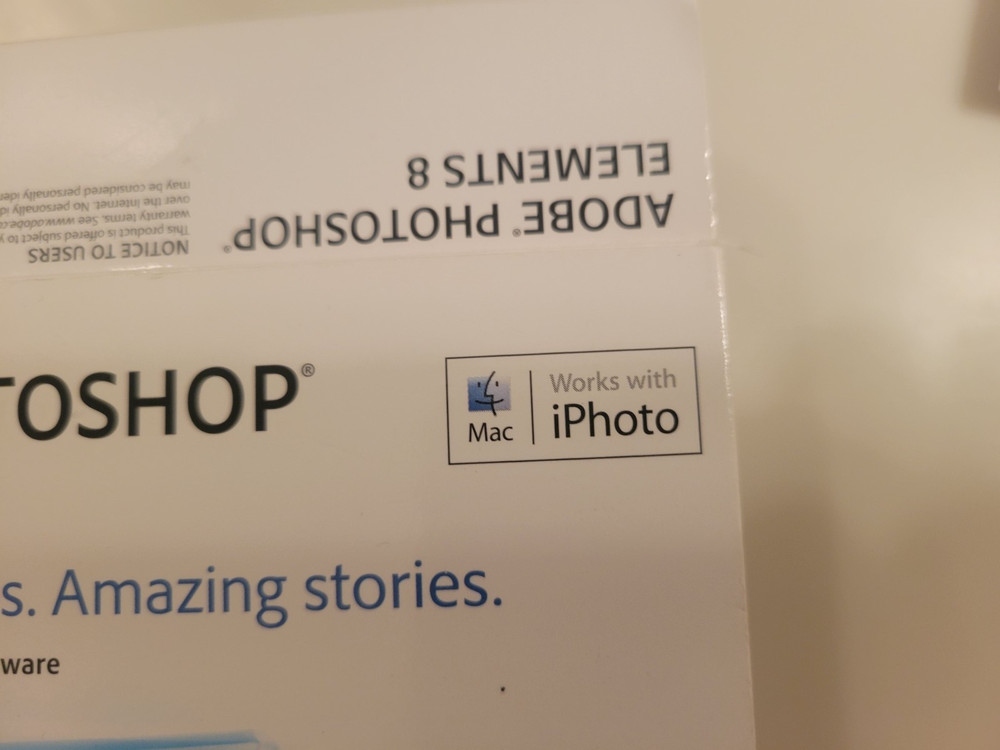 Adobe Photoshop Elements 8 Software Disc w/ Serial Number For Mac OS