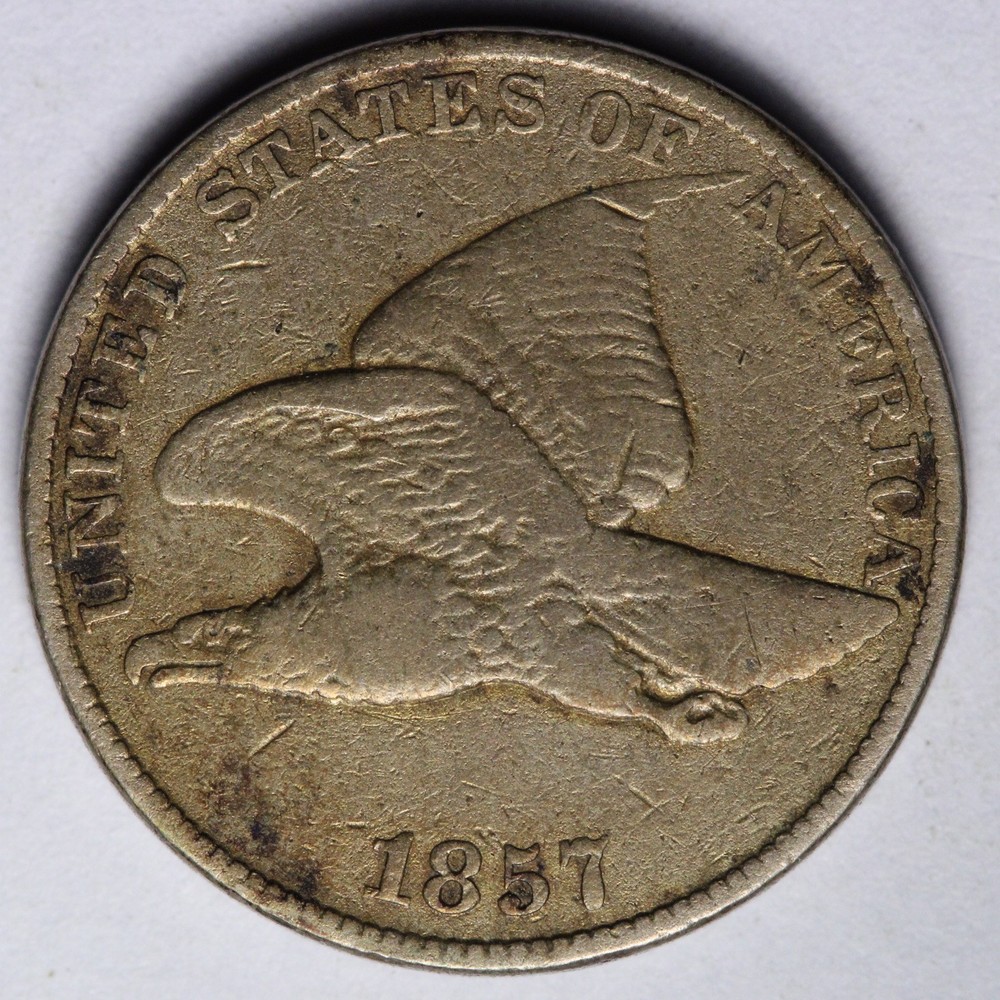 1857 Flying Eagle Cent Penny VF E155 TZEF