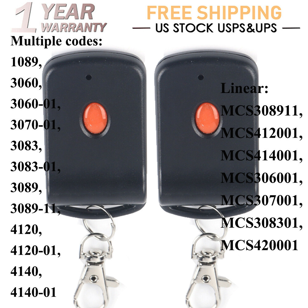 2PC Remote Control Garage Door Gate Opener Transmitter 10 Digit Pins Code 300MHz