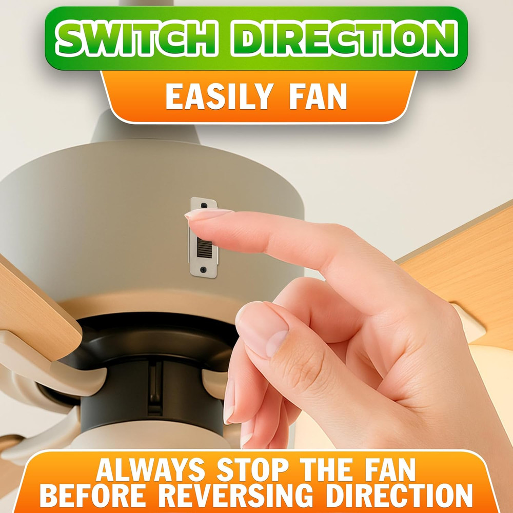 Ceiling Fan Reverse Switch 6-Pin Toggle - Ceiling Fan Direction Switch, Prewired