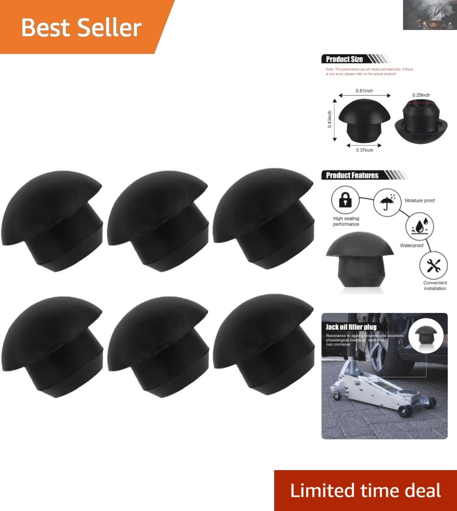 6-Pack Rubber Oil Filler Plugs for Hydraulic Jacks - Efficient Sealing Solution