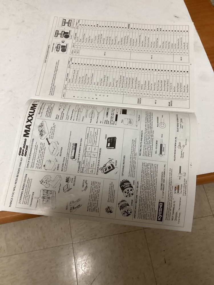 VINTAGE KYOSHO MAXXUM MANUAL