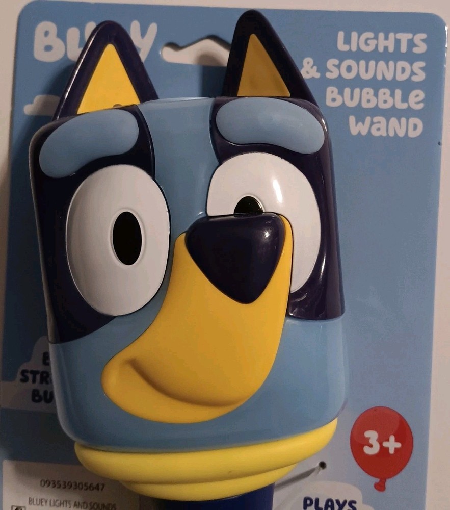 BLUEY Lights & Sound Bubble Wand, Includes Bubble Solution plays music New
