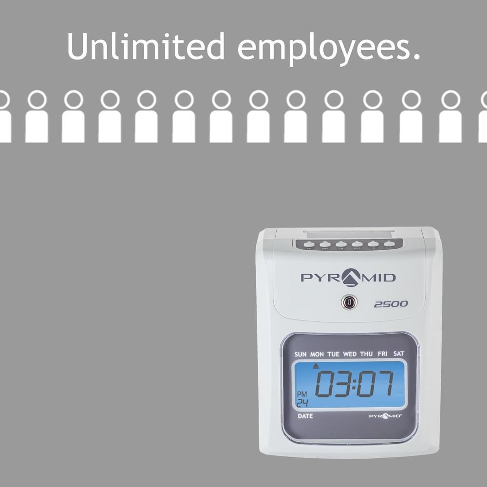 Pyramid Time Systems 2500 Small Business Time Clock Bundle with 100 Time Card...
