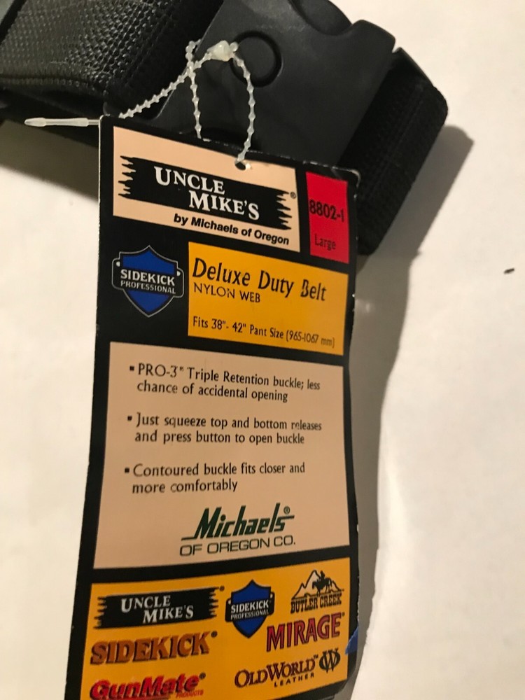 Uncle Mike's Size Large Deluxe Tactical Nylon Belt