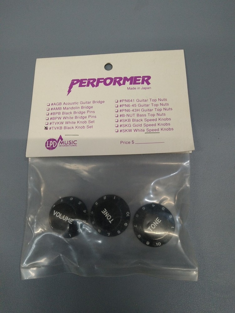 Performer Guitar Knobs Black #TVKB